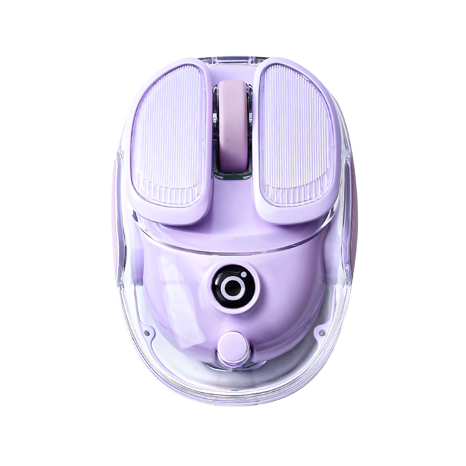 Tradescantia Purple - EWEADN Q9 paarse draadloze RGB-muis, doorschijnende